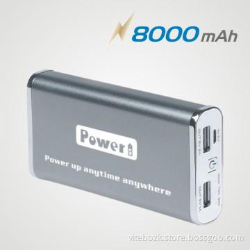 Bank Power 8000MAH  Aluminium Portable Charger with 2 USB Output